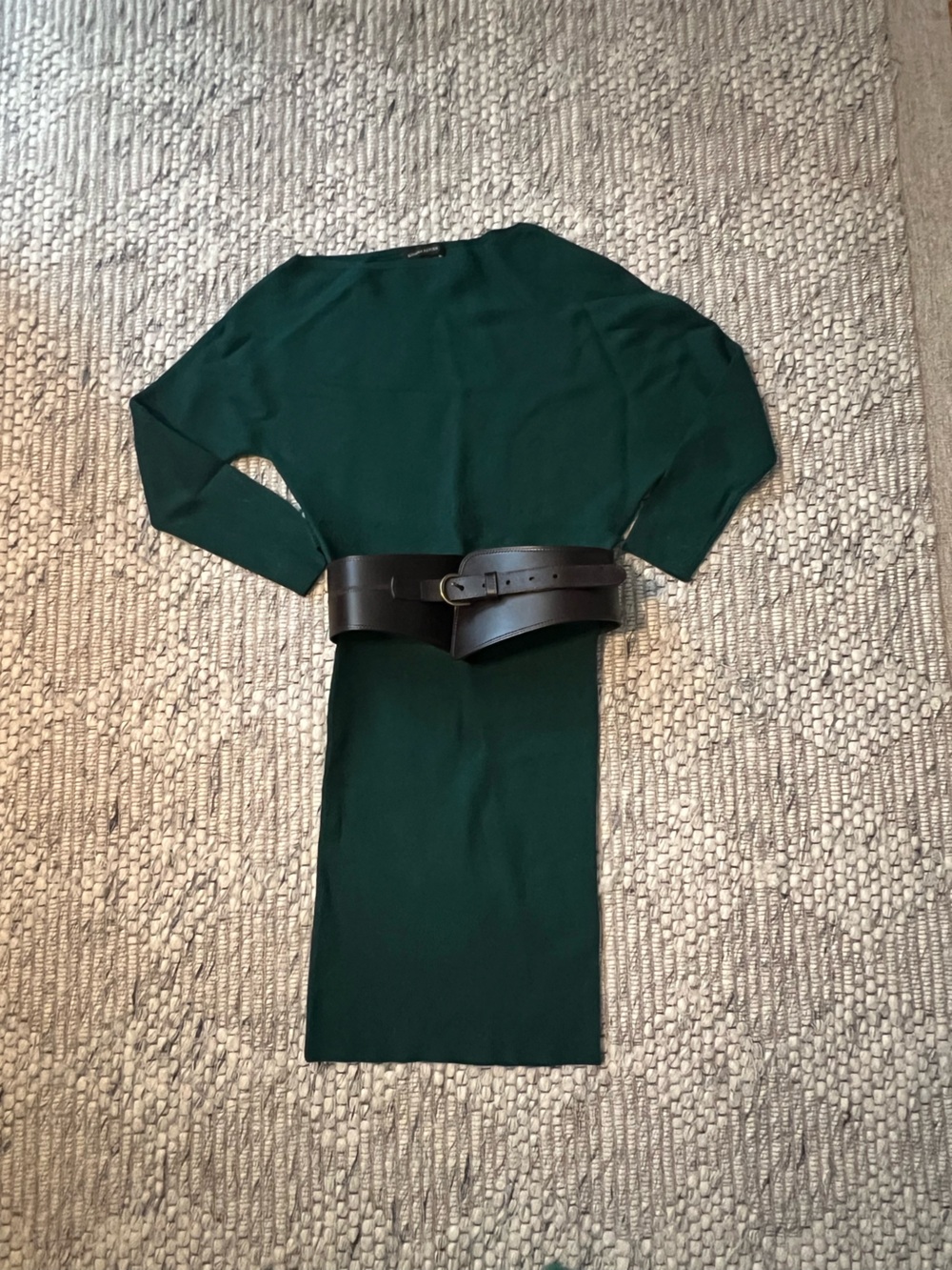 Banana Republic Dark Green Long-Sleeve Sheath Dress